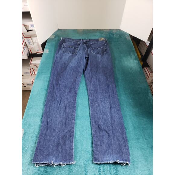 Lucky Brand Jeans Size 10 Womens Blue Stretch Pants Fray Hem Sweet N Straight - Picture 10 of 13